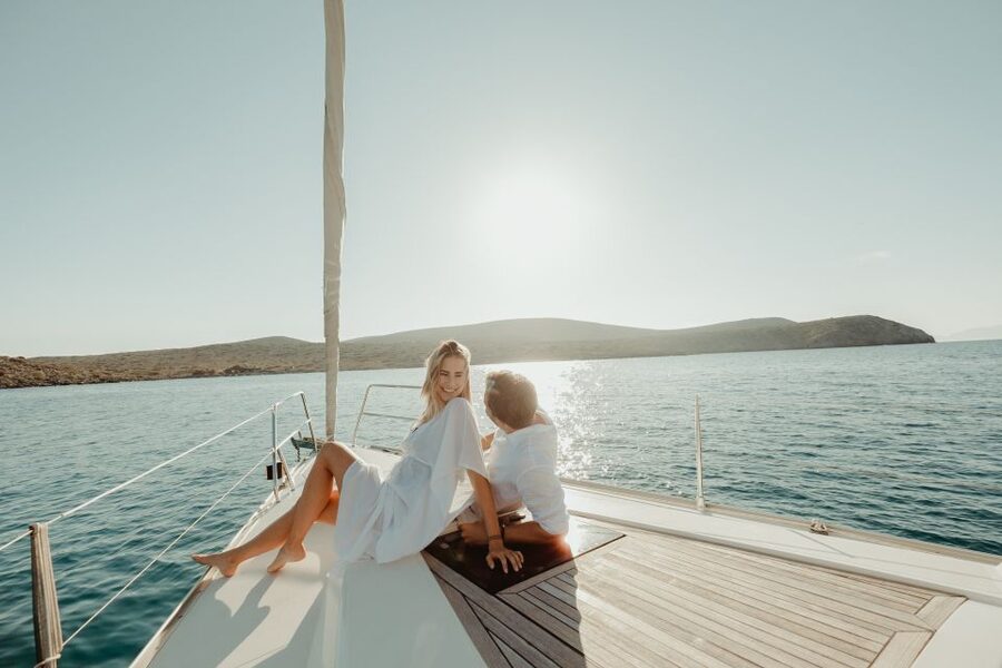 Agios Nikolaos: Mirabello Bay Sailing Cruise with Meal - A meal, local wine, and fresh fruit on board