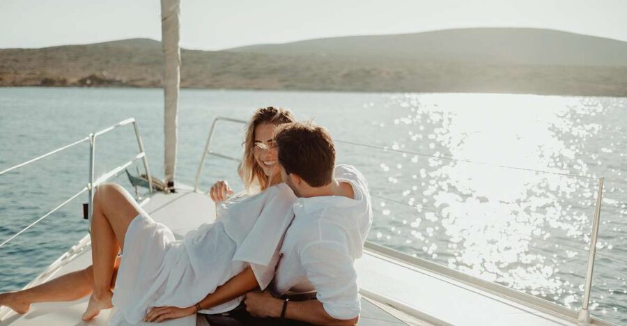 Agios Nikolaos: Mirabello Bay Sailing Cruise with Meal - Mirabello Bay views during the first hour