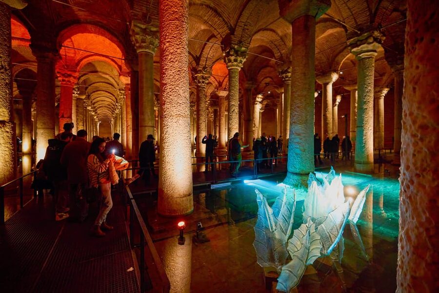 Basilica Cistern, Hagia Sophia, Blue Mosque & Topkapi Palace - The Basilica Cistern beneath the old city