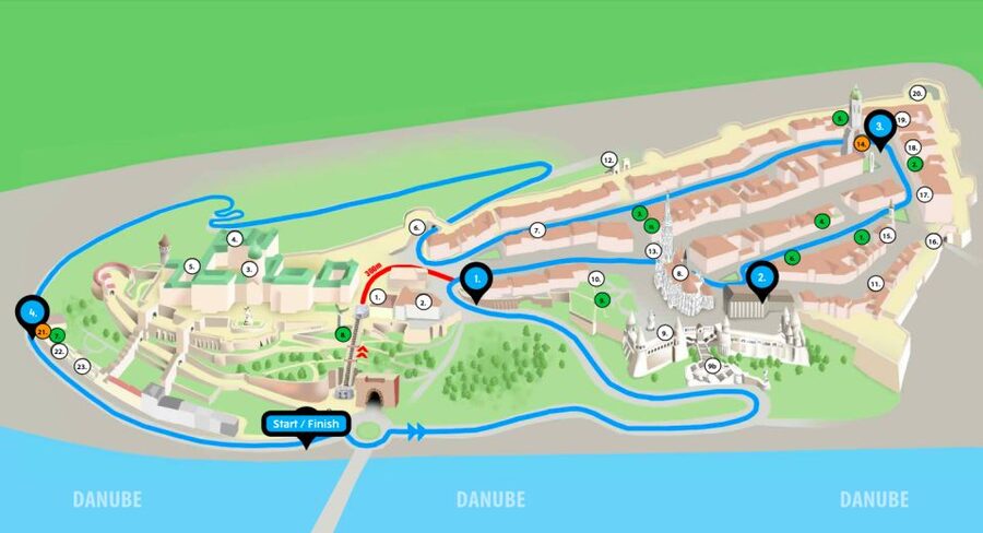 Budapest: Official Buda Castle Electric Hop-On Hop-Off Bus - Clark Adam Square and the climb to the castle
