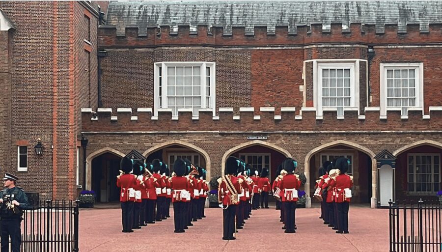 Changing of the Guard at Buckingham Palace - Clarence House and the royal quarter