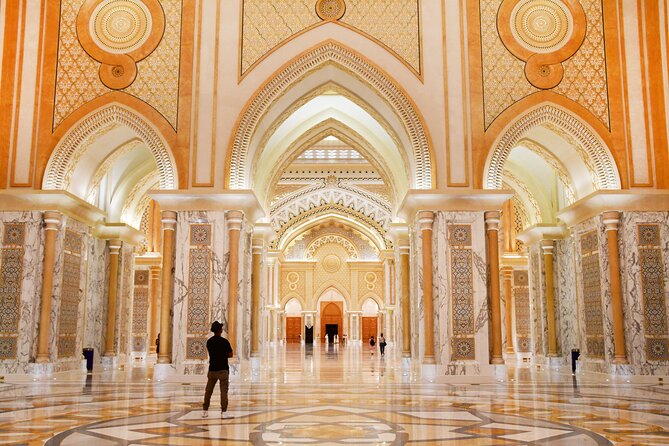 Dubai to Abu Dhabi Day Trip: Grand Mosque, Palace & Etihad Towers - The Grand Mosque: allow time for the details