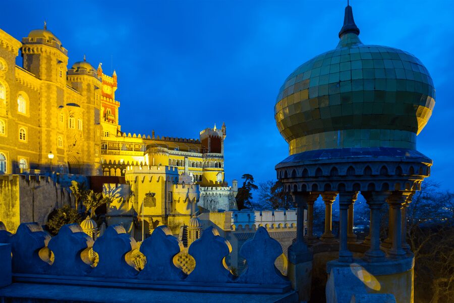 From Lisbon: Pena Palace, Regaleira, Sintra & Cascais Tour - Pena Palace and its high terraces