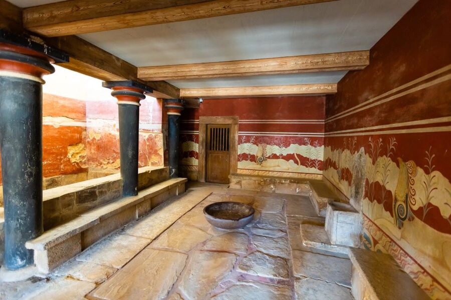 Knossos Palace: E-ticket with Audio and Heraklion City Tour - The Throne Room and the story of royal Knossos