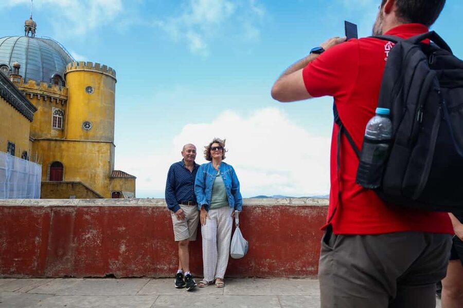 Lisbon: Sintra, Pena Palace & Wine Tasting Small-Group Tour - Pena Palace and the long walk uphill