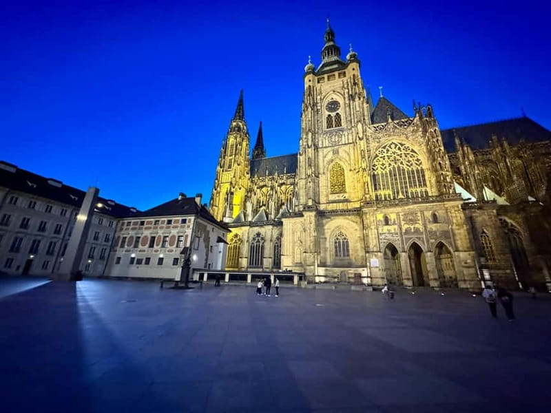 Prague: Night Walk through Prague Castle with City Views - Hradčany Square and Prague from above