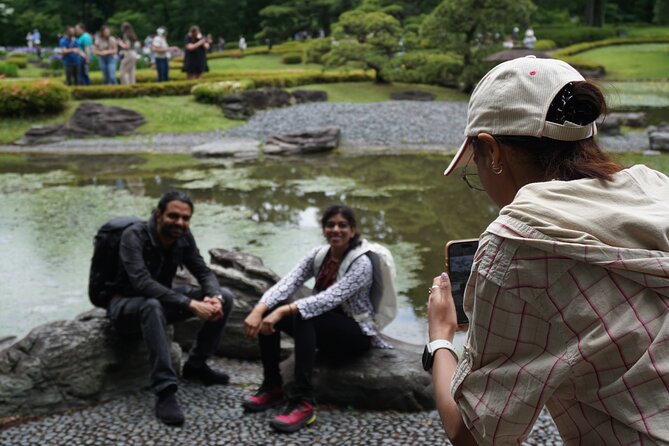 Tokyo Castle, Imperial Palace, Shogun & Garden Walking Tour - The guides: Mika, Natsumi, Lakki, and Nicolas